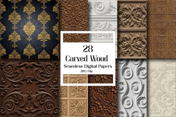 Carved Wood Digital Paper: A Versatile Design Asset