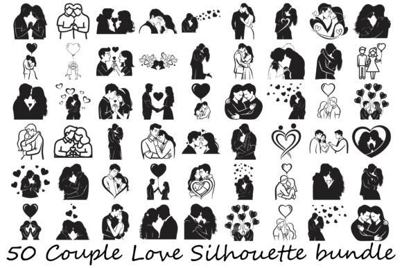 Couple Love Silhouette Bundle: Elevate Your Romantic Designs