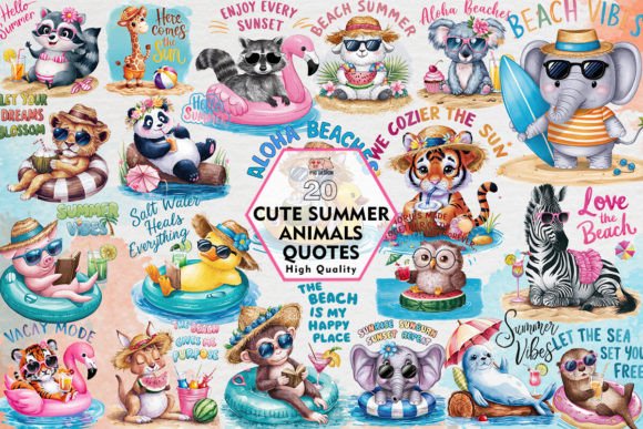 Cute Summer Animals Quotes Sublimation: Design Essentials