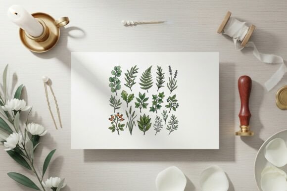 Elevate Designs with Various Green Leaves and Herbs