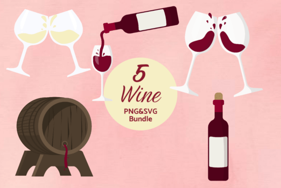 Elevate Your Designs with Elegant Wine Clipart