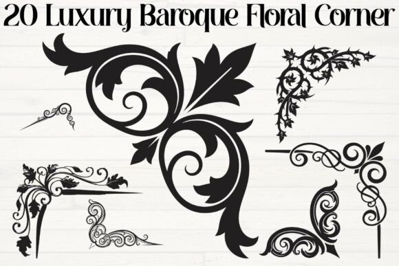 Elevate Your Designs with Luxury Baroque Floral Corners