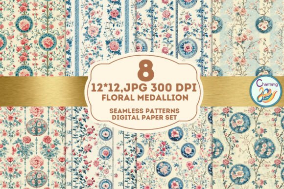 Elevate Your Designs with Vintage Floral Medallion Patterns