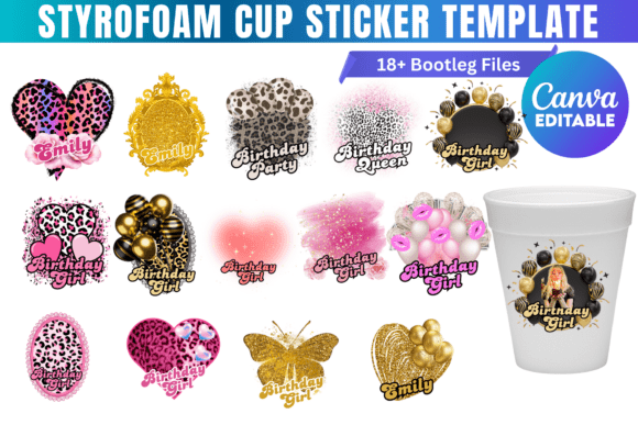Elevate Your Event Branding with Editable Cup Sticker Canva Templates