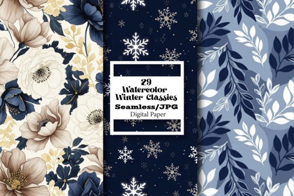 Elevate Your Projects with Watercolor Winter Classics Patterns