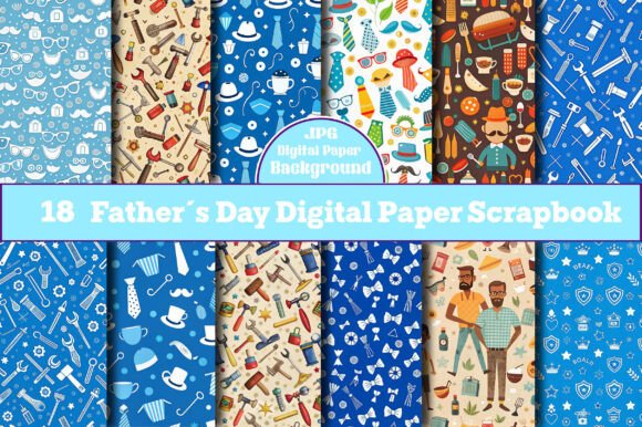 Father's Day Digital Paper Scrapbook: A Designer's Toolkit