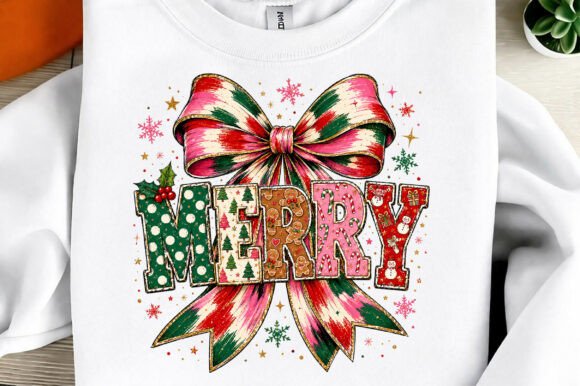 Glitter Coquette Merry Christmas Sublima: Festive Design Assets