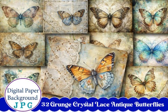 Grunge Crystal Lace Antique Butterflies: A Design Asset Deep Dive