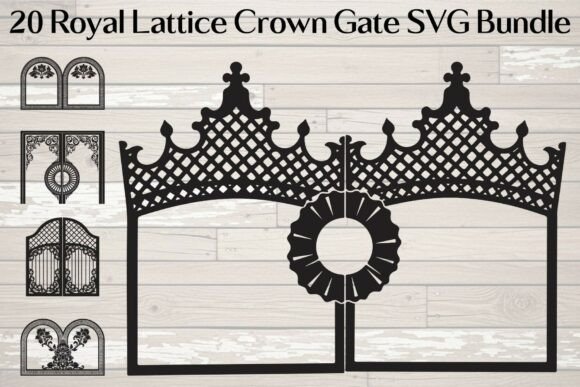 Royal Lattice Crown Gate SVGs: Elevate Your Design Aesthetic
