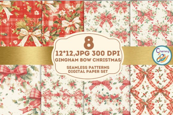 Seamless Paper: Gingham Bow Christmas