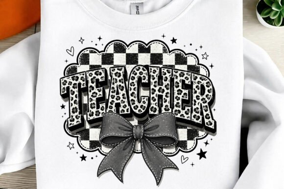 Teacher Checkered Coquette PNG: A Versatile Design Asset