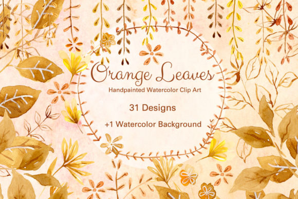 Watercolor Autumn Leafs Clip Art: Seasonal Design Assets